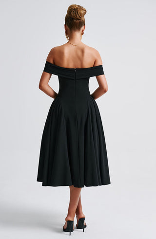 Miranda Midi Dress - Black - glavon