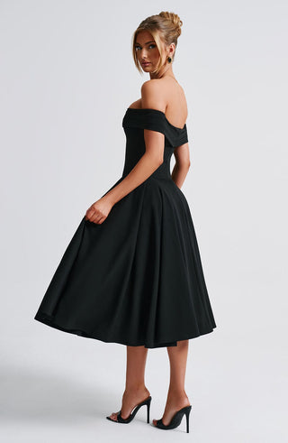 Miranda Midi Dress - Black - glavon