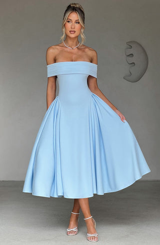 Miranda Midi Dress - Blue - glavon