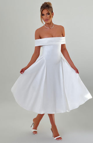 Miranda Midi Dress - Ivory - glavon