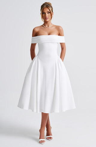 Miranda Midi Dress - Ivory - glavon