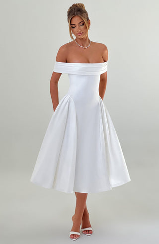 Miranda Midi Dress - Ivory - glavon