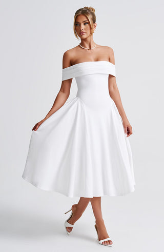 Miranda Midi Dress - Ivory - glavon