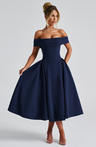Miranda Midi Dress - Navy - glavon