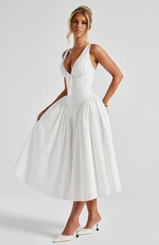 Monroe Midi Dress - Ivory - glavon