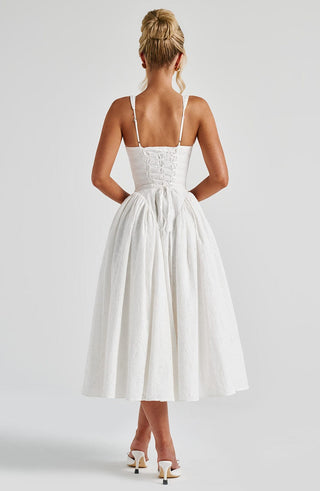 Monroe Midi Dress - Ivory - glavon