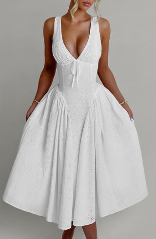 Monroe Midi Dress - Ivory - glavon