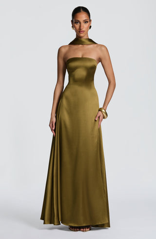 Morven Maxi Dress - Deep Olive - glavon