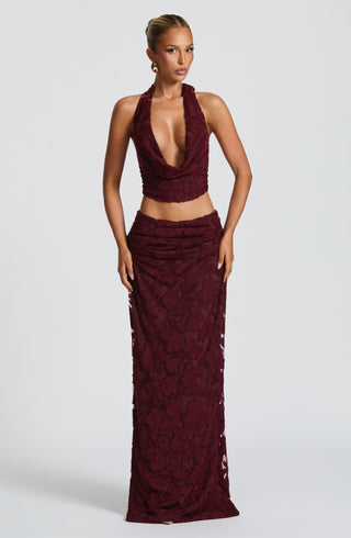 Myra Maxi Skirt - Cherry Lacquer - glavon