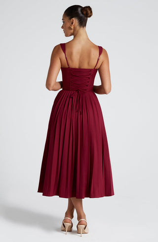 Natassia Midi Dress - Berry - glavon