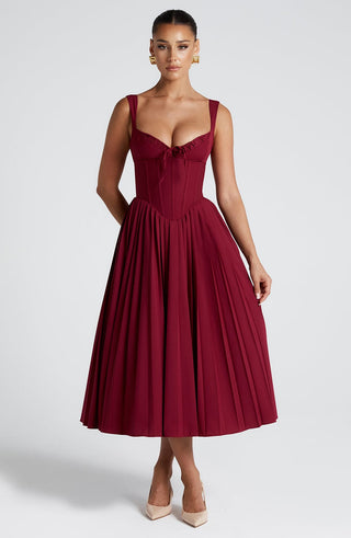 Natassia Midi Dress - Berry - glavon