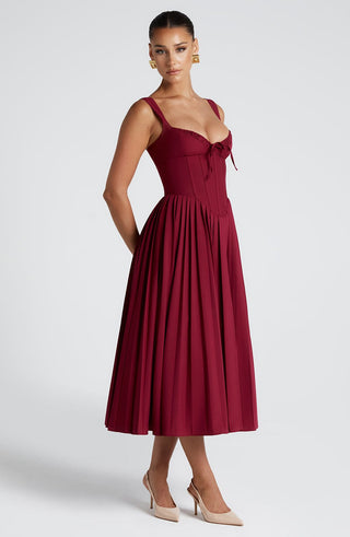Natassia Midi Dress - Berry - glavon