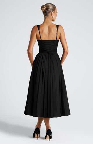 Natassia Midi Dress - Black/White - glavon