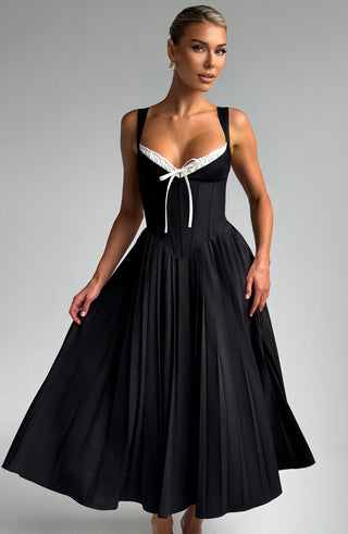 Natassia Midi Dress - Black/White - glavon
