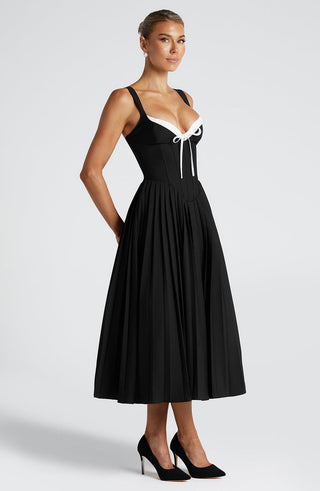 Natassia Midi Dress - Black/White - glavon