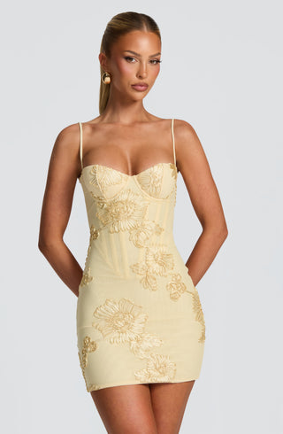 Nefertiti Mini Dress - Lemon - glavon