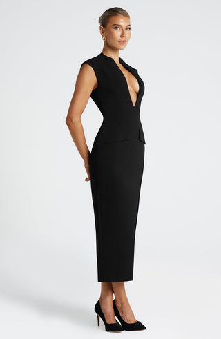 Nellie Midi Dress - Black - glavon