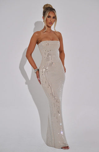 Neriah Maxi Dress - Nude - glavon