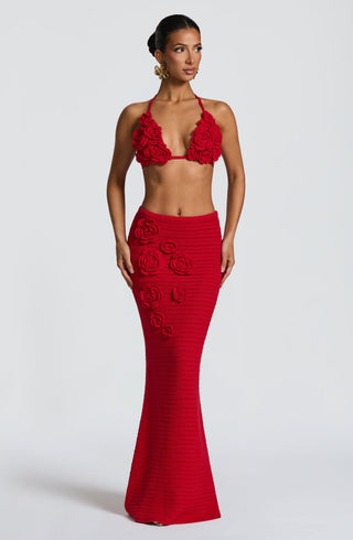 Nerida Maxi Skirt - Red - glavon