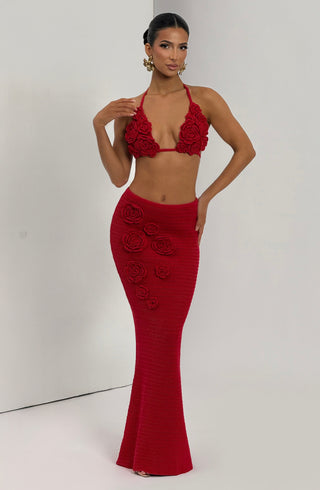 Nerida Maxi Skirt - Red - glavon