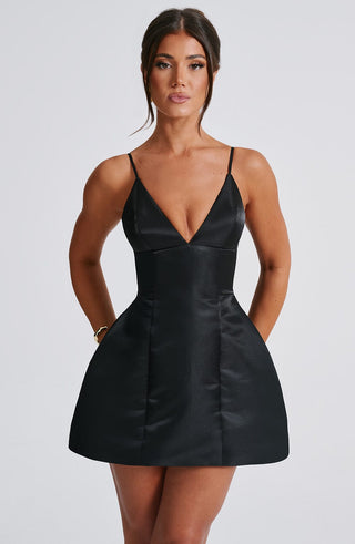 Nicole Mini Dress - Black - glavon