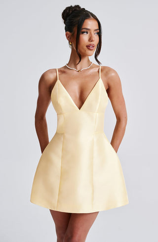 Nicole Mini Dress - Lemon - glavon