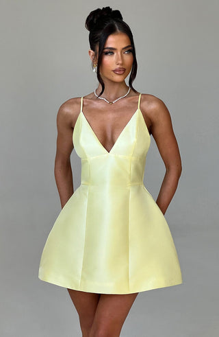 Nicole Mini Dress - Lemon - glavon