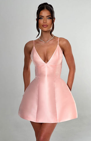 Nicole Mini Dress - Peach - glavon