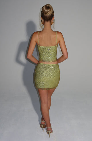 Nila Mini Skirt - Olive - glavon