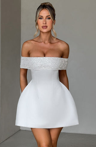 Noelle Mini Dress - Ivory - glavon
