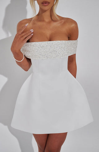 Noelle Mini Dress - Ivory - glavon