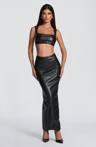 Odetta Maxi Skirt - Black - glavon