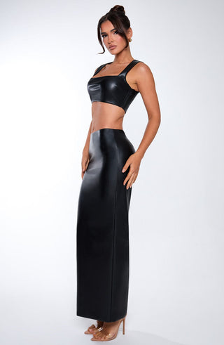 Odetta Maxi Skirt - Black - glavon