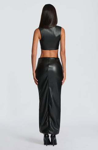 Odetta Maxi Skirt - Black - glavon