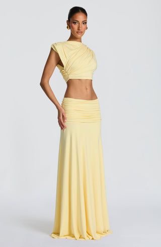 Paige Maxi Skirt - Lemon - glavon