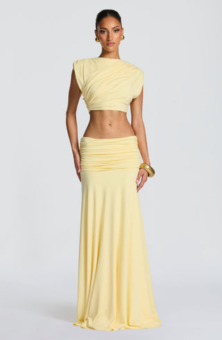 Paige Maxi Skirt - Lemon - glavon
