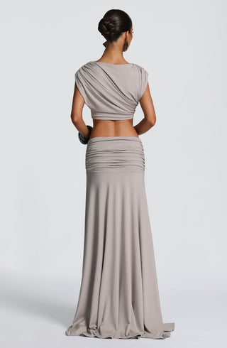 Paige Maxi Skirt - Light Grey - glavon