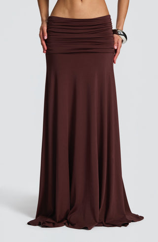 Paige Maxi Skirt - Plum Brown - glavon