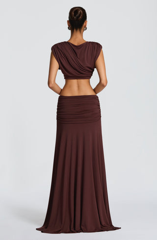 Paige Maxi Skirt - Plum Brown - glavon