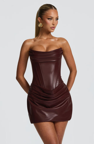 Palmer Mini Dress - Burgundy - glavon