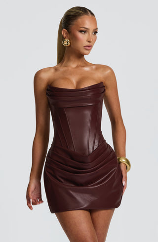 Palmer Mini Dress - Burgundy - glavon
