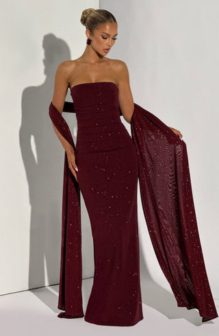 Pandra Maxi Dress - Wine Sparkle - glavon