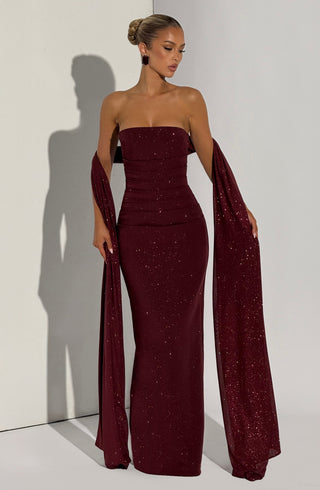 Pandra Maxi Dress - Wine Sparkle - glavon