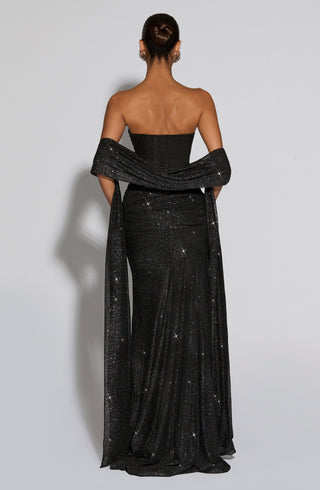 Paula Maxi Dress - Black Sparkle - glavon