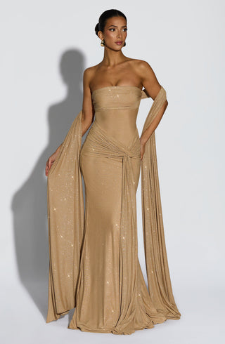 Paula Maxi Dress - Gold Sparkle - glavon