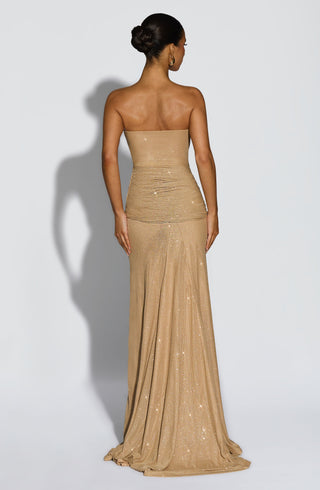 Paula Maxi Dress - Gold Sparkle - glavon