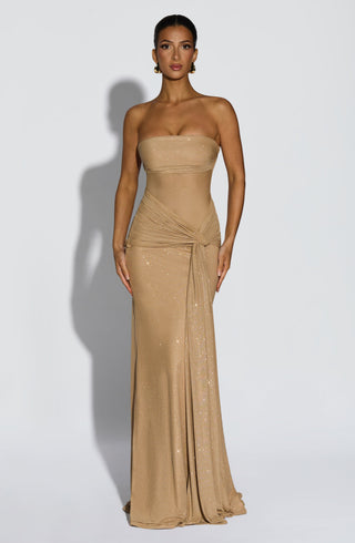 Paula Maxi Dress - Gold Sparkle - glavon