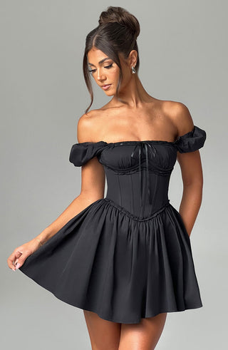 Penelope Mini Dress - Black - glavon