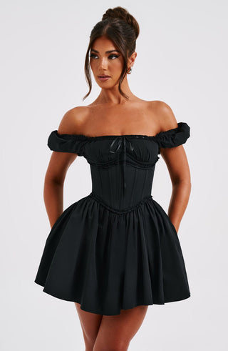 Penelope Mini Dress - Black - glavon