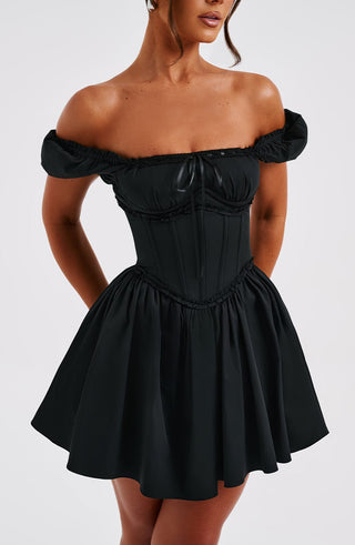 Penelope Mini Dress - Black - glavon